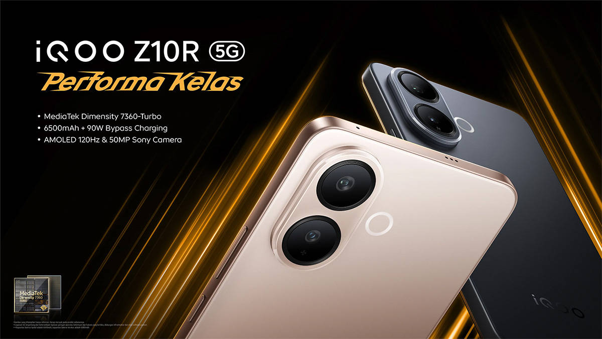 iQoo Z10R 5G Resmi Masuk Indonesia, Dibekali Dimensity 7360 Turbo dan baterai 6.500 MAh