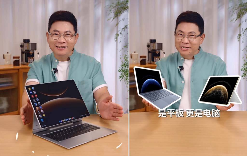 Tampilan perdana Huawei MatePad Edge, tablet yang bisa menjelma sebagai laptop. Sumber: Huawei (via Huawei Central).