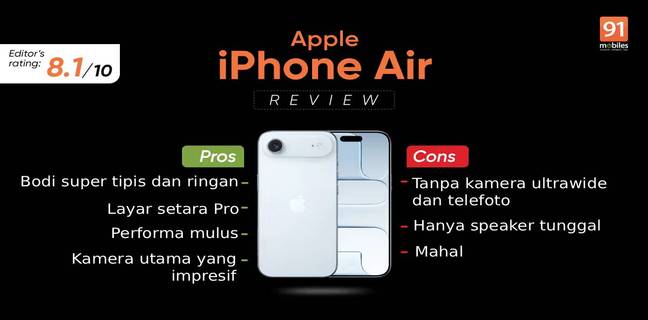 Review iPhone Air: Tipis dan Menawan Review iPhone Air: Ponsel iPhone Tertipis di Dunia