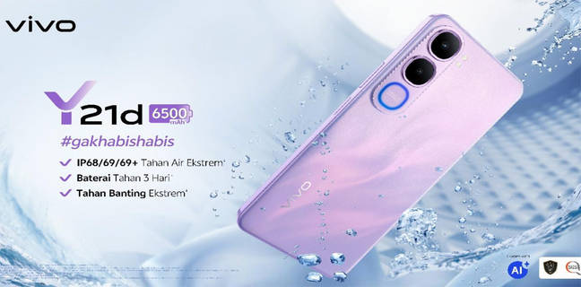 Vivo Y21d Resmi di Indonesia, HP Rp 2 Jutaan Bersertifikasi IP69 Plus