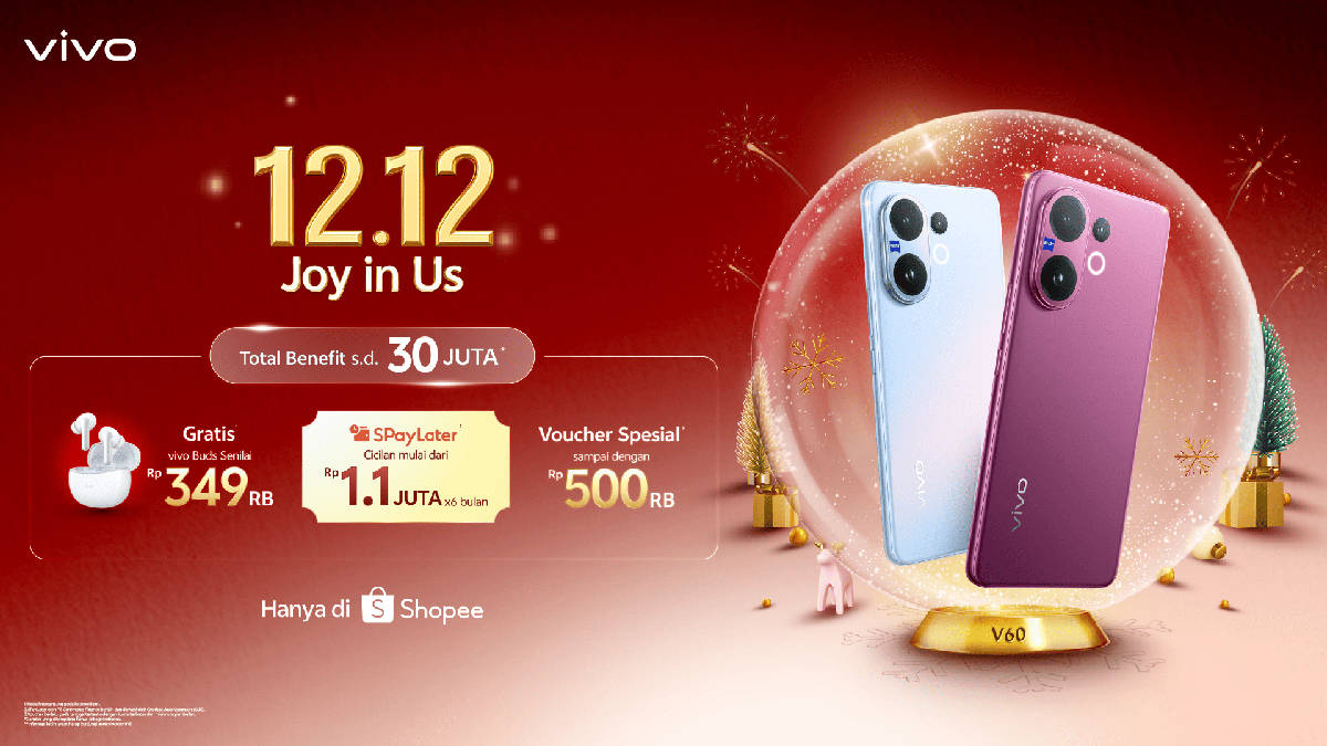 Promo Akhir Tahun Vivo V60 Series, Berhadiah TWS hingga Paket Liburan Keluarga