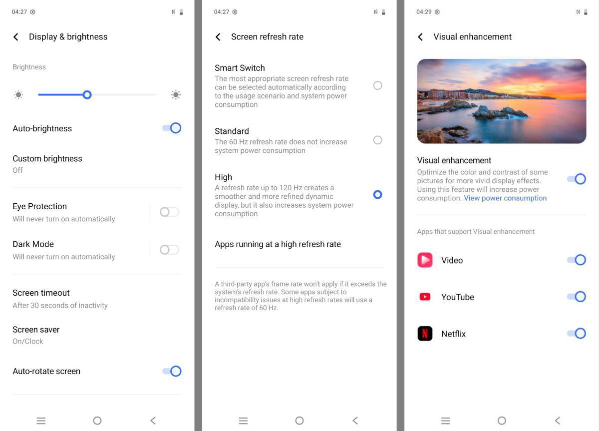 Menu pengaturan layar Vivo V60 Lite 5G.