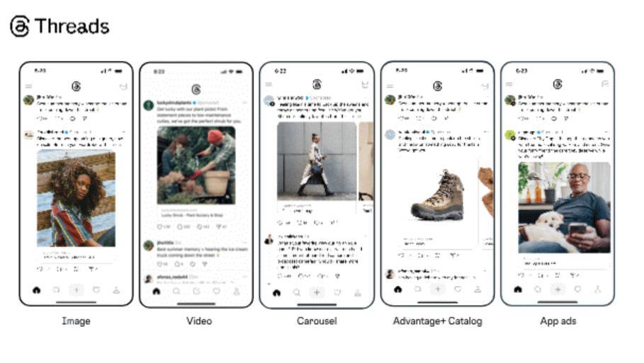 Jenis-jenis iklan yang akan ditampilkan di Threads.