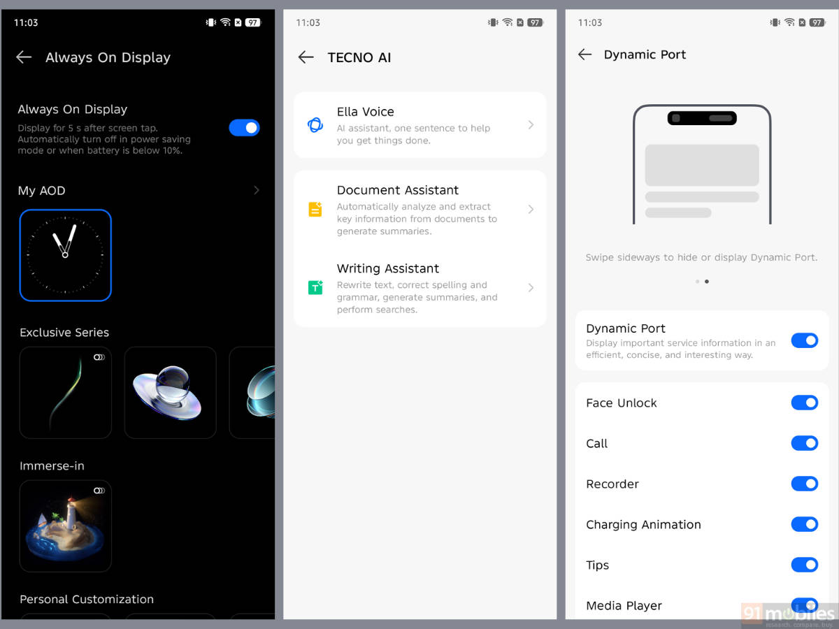 Tecno Spark Go 3 software features