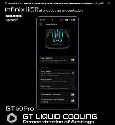 GT Liquid Cooling pada Infinix GT 50 Pro. Sumber: @kath_x6711 di TikTok.