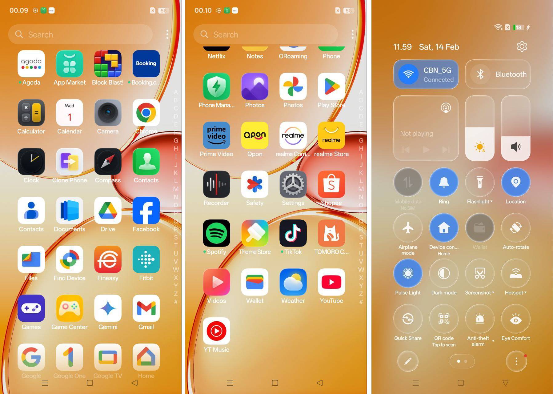Tampilan antarmuka Realme UI 6.0 di Realme C85 Pro.