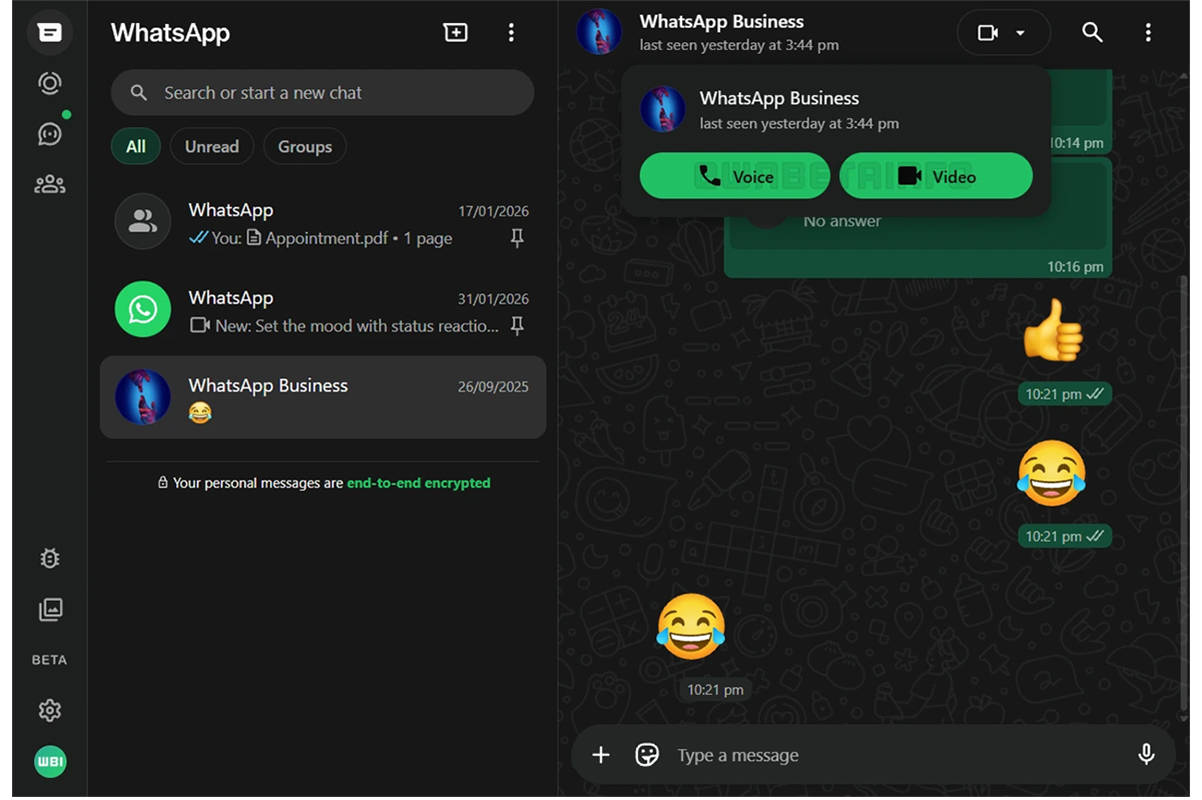 Kabar Baik, WhatsApp Web Sudah Bisa Voice Call dan Video Call