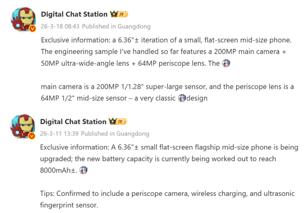 Bocoran spesifikasi layar dan kamera Honor Magic 9 series. Sumber: Digital Chat Station di Weibo via GizmoChina.