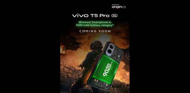 Teaser Vivo T5 Pro Ungkap Baterai 9.020 MAh, Segera Masuk Indonesia? Teaser Vivo T5 Pro Ungkap Baterai 9.020 MAh, Segera Masuk Indonesia?