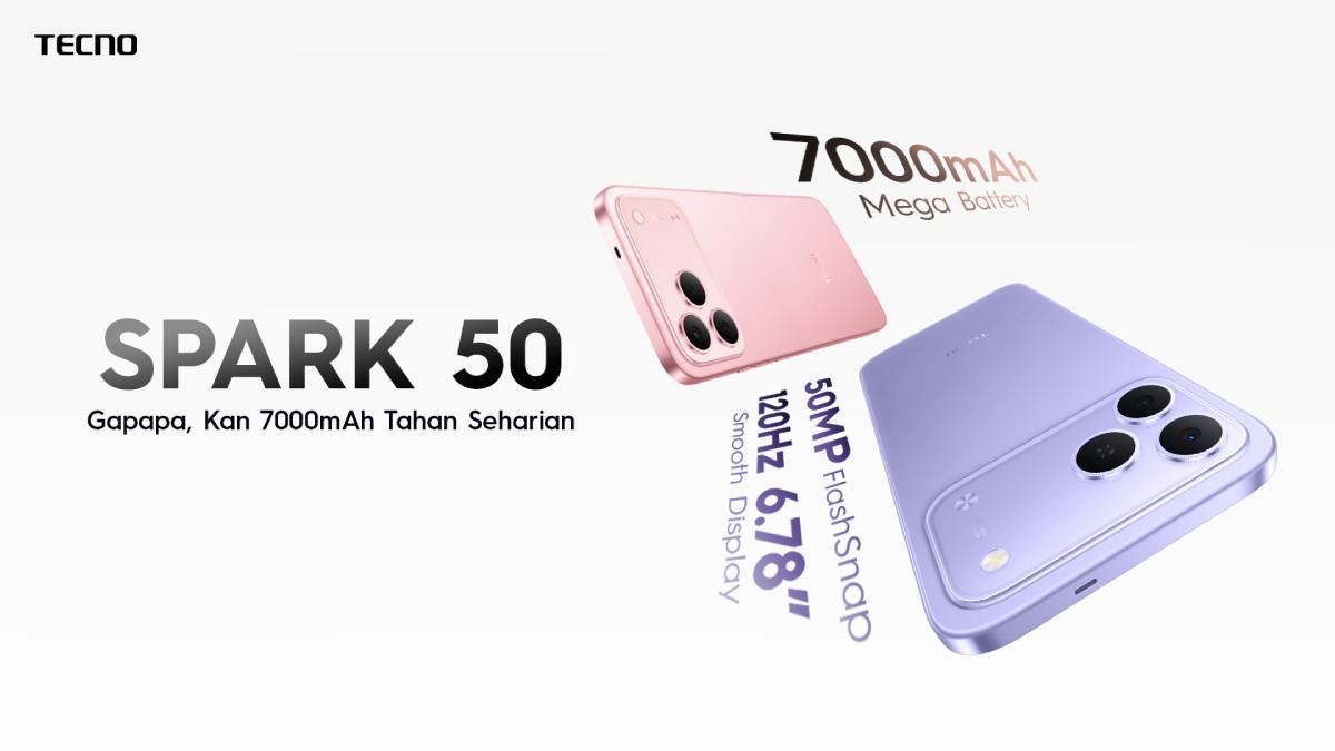 Tecno Spark 50 Resmi Masuk Indonesia, HP Rp 2 Jutaan Berbaterai 7.000 MAh