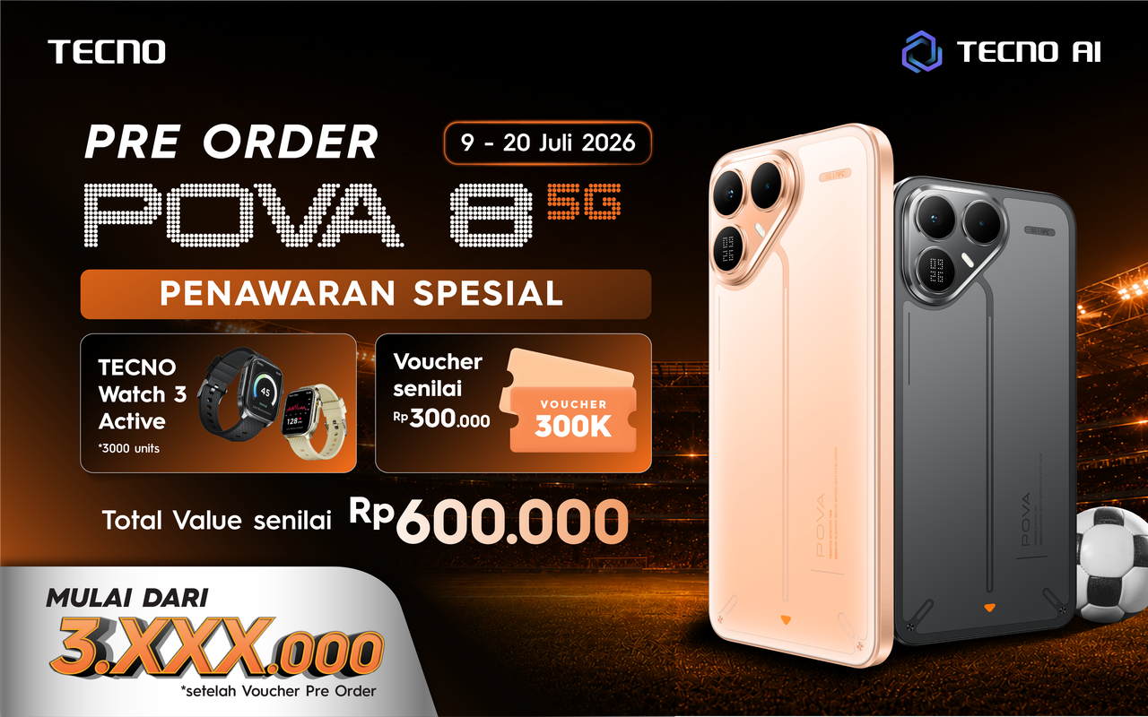 Pre-order Tecno Pova 8 5G Dibuka di Indonesia, Ini Bonusnya
