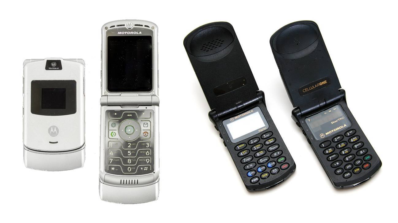 Motorola StarTAC dan Motorola Razr V3.