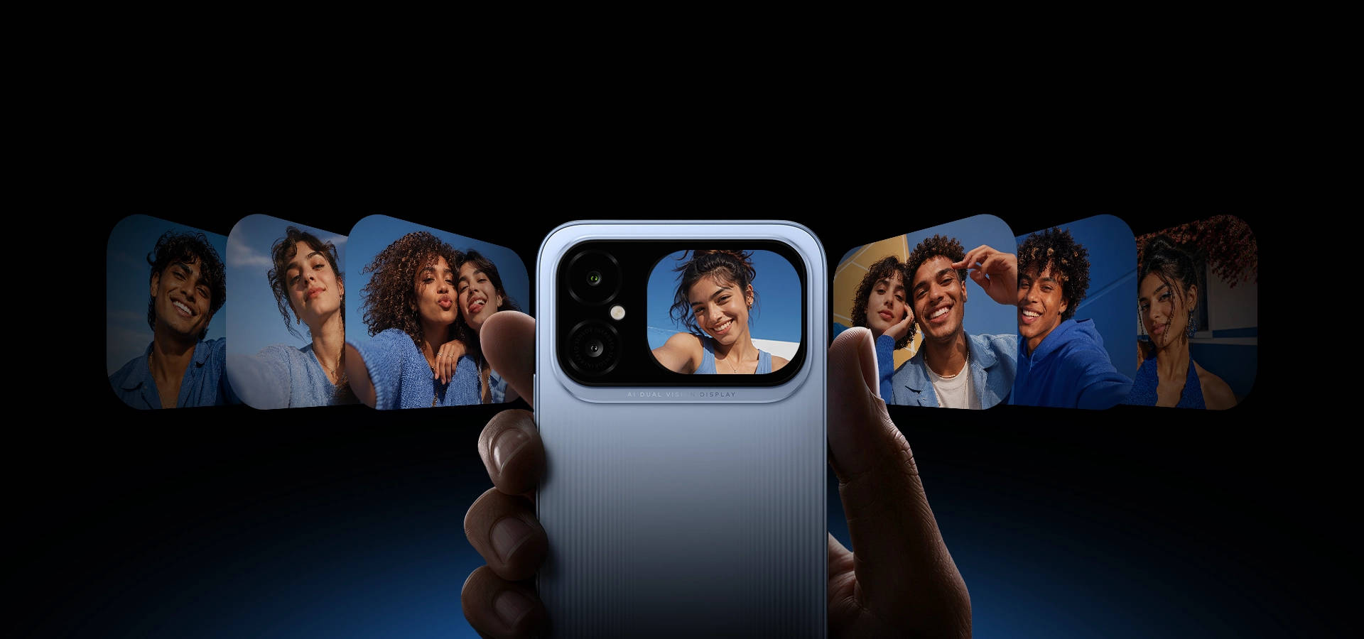 Layar belakang Itel A300 Plus bisa dipakai sebagai viewfinder saat selfie memakai kamera belakang.