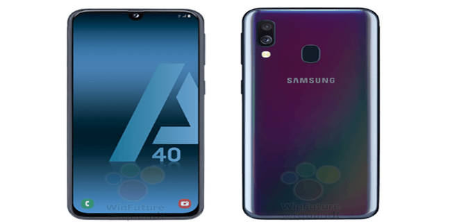 Samsung galaxy a40 leaked render image specifications price