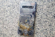 Samsung Galaxy S10 5G model burn blast flames accident