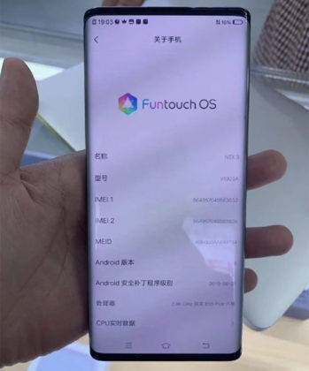 Vivo NEX 3 real image leaked waterfall display dual pop up camera
