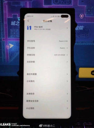 Redmi K30 real image leak 120Hz dual punch hole display qualcomm chipset specs