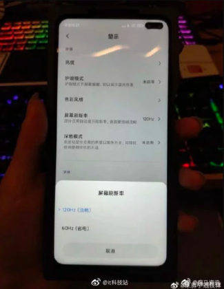 Redmi K30 real image leak 120Hz dual punch hole display qualcomm chipset specs