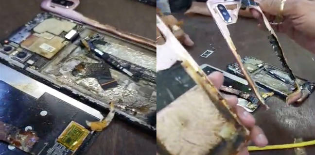 Xiaomi Redmi Note 6 Pro blast in gujarat india battery fire smoke