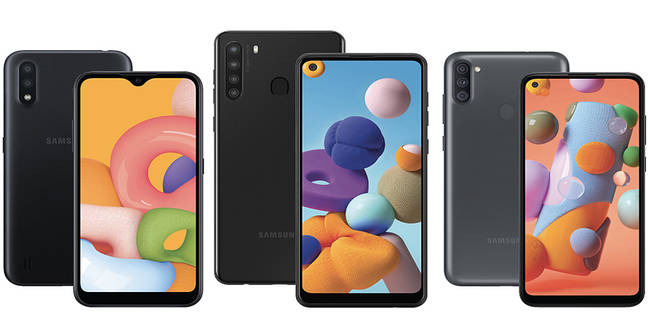 Samsung Galaxy A21 a11 a01 a71 a51 5g smartphone launched specs price sale