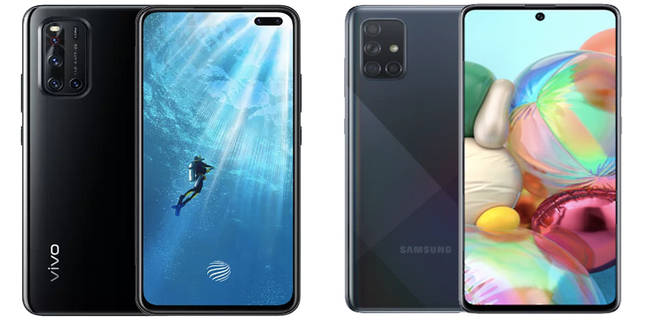 Samsung Galaxy A71 और Vivo V19 में देखें कौन है बेहतर, इनमें से कौन-सा ब्रांड आप करेंगे पसंद ? Samsung Galaxy A71 vs Vivo V19 comparison camera battery display design processor performance review in hindi