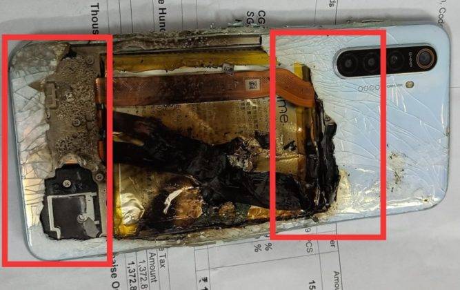 Realme XT caught fire in india while man sleeping
