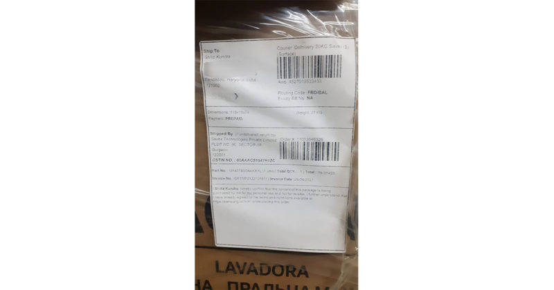 samsung delivered washing machine instead of ordered smart led tv to faridabad guy