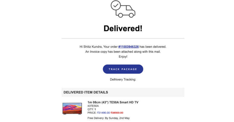 samsung delivered washing machine instead of ordered smart led tv to faridabad guy