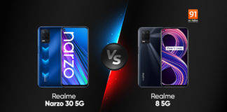 realme narzo 30 5g vs realme 8 5g india price specifications comparison