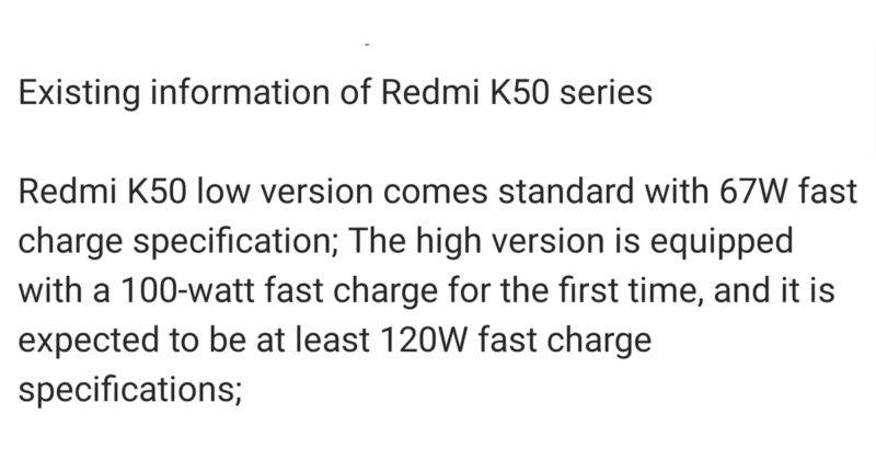 Redmi K50 Pro to come with 120W fast charging 108MP camera Snapdragon 895 898 specs Price sale