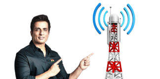 Sonu Sood ने ट्वीट किया Free 10G Network! निकले Jio और Airtel से भी आगे sonu sood painting on Mobile SIM Card free 10G network