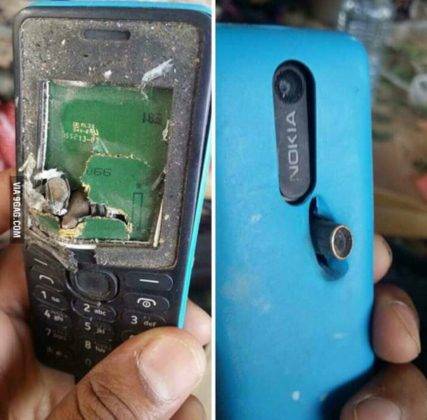 gun bullet in mobile phone saved users life