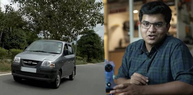 gurgaon man converts hyundai santro into an electric vehicle just 3 days watch video