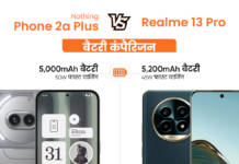 बैटरी के मामले में कौन है बेस्ट Nothing Phone (2a) Plus या Realme 13 Pro 5G, देखें कंपैरिजन