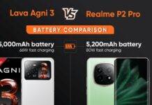 Lava Agni 3 vs Realme P2 Pro battery comparison