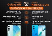 Samsung Galaxy A16 vs OnePlus Nord CE4 Lite परफॉर्मेंस कंपैरिजन, जानें कौन सा है बेस्ट samsung-galaxy-a16-vs-oneplus-nord-ce4-lite-performance-comparison-in-hindi