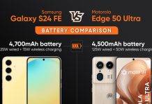 Samsung Galaxy S24 FE vs Motorola Edge 50 Ultra बैटरी कंपैरिजन: पावर बैकअप और चार्जिंग में कौन बेहतर जानें
