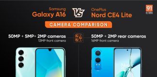 Samsung Galaxy A16 vs OnePlus Nord CE4 Lite camera comparison