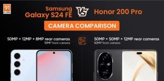 Samsung Galaxy S24 FE vs Honor 200 Pro camera comparison