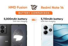 HMD Fusion vs Redmi Note 14 बैटरी कंपैरिजन, देखें रिजल्ट hmd-fusion-vs-redmi-note-14-battery-comparison-hindi