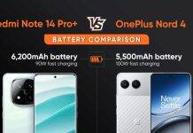 Redmi Note 14 Pro+ vs OnePlus Nord 4 बैटरी कंपैरिजन: जानें किसमें है कितना दम Redmi Note 14 Pro+ vs OnePlus Nord 4 battery compare