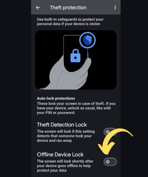 Android anti-theft feature