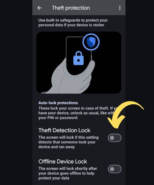 Android anti-theft feature