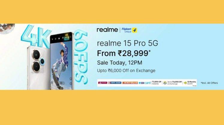 Realme 15 5G and Realme 15 Pro 5G first sale price offers specs