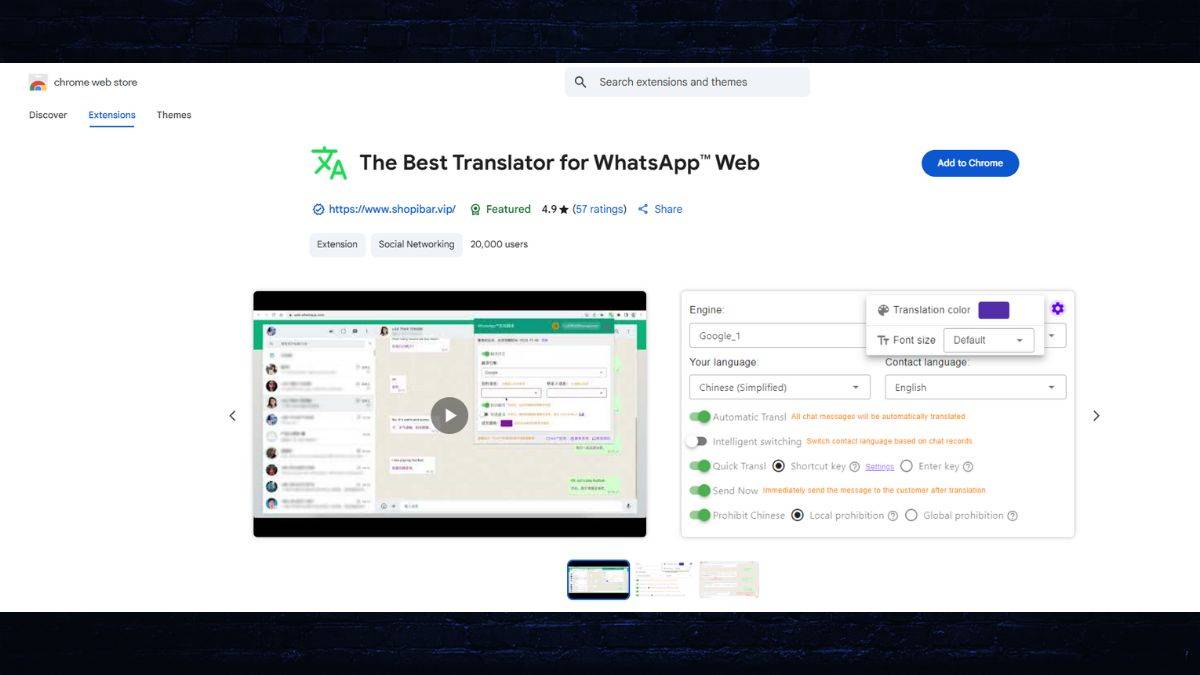 Translator for WhatsApp WebAI