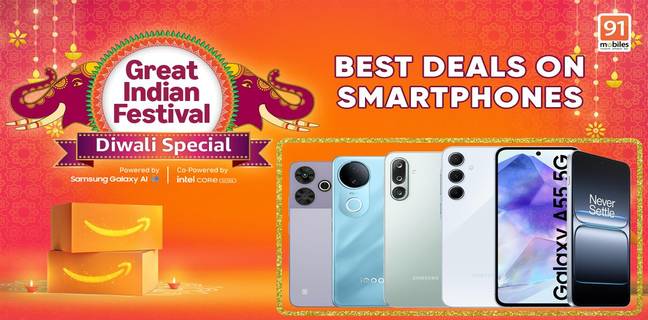 best deals on smartphones Amazon Great Indian Festival 2025