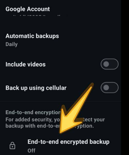 WhatsApp encrypted chat backups