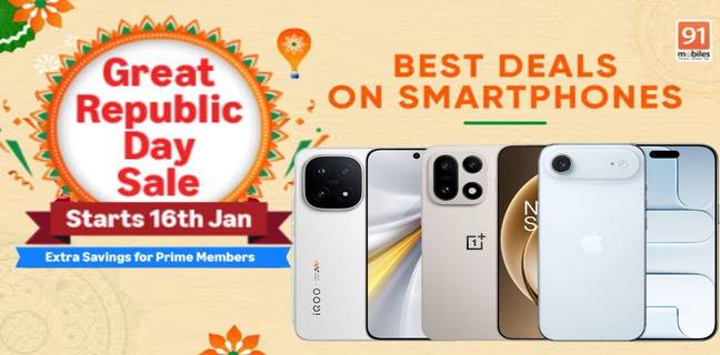 Amazon Great Republic Day Sale 2026: iPhone से लेकर OnePlus तक, इन फोन्स पर भारी डिस्काउंट Amazon Great Republic Day Sale 2026 new