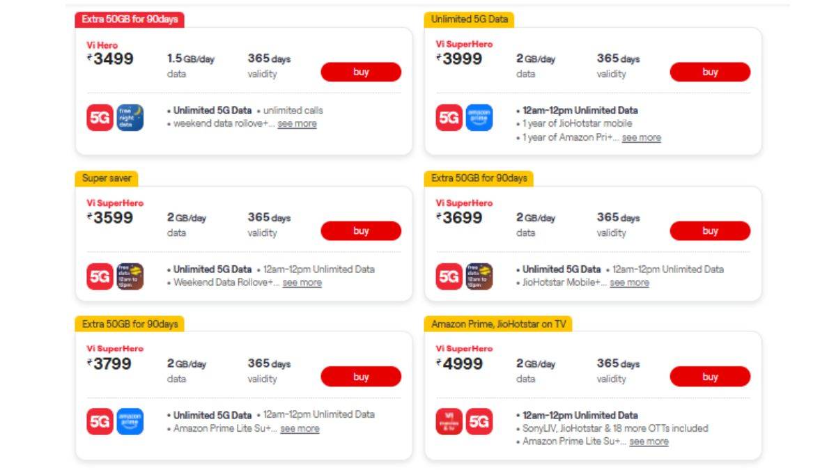 Vi prepaid recharge plan