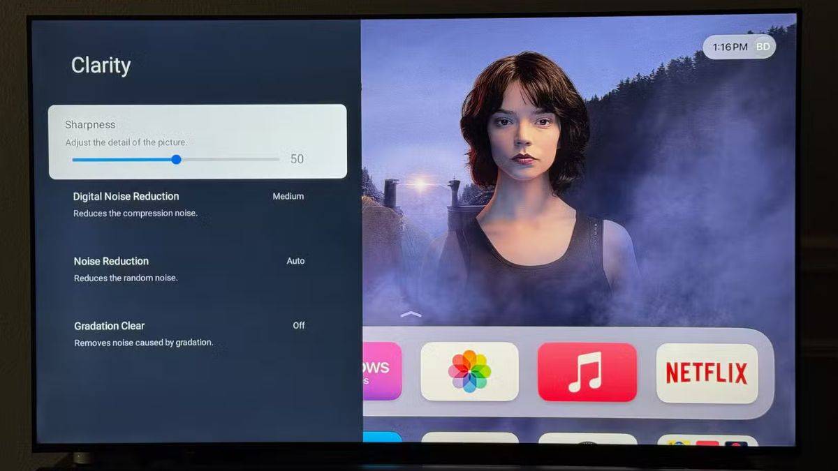 smart tv Sharpness setting
